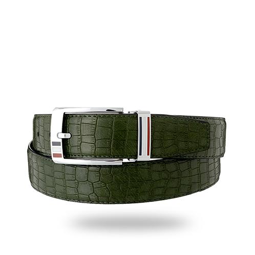 YEUNWOO cowhide Crocodile Pattern BELT x Square  Buckle