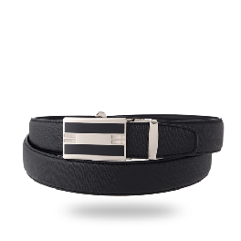 Natural cowhide Ratchet Belt With Automatic Buckle(Matte Black)