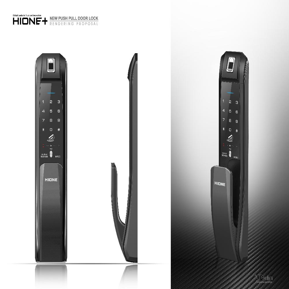 All-in-One Push Pull type door lock with handle (H-7090)