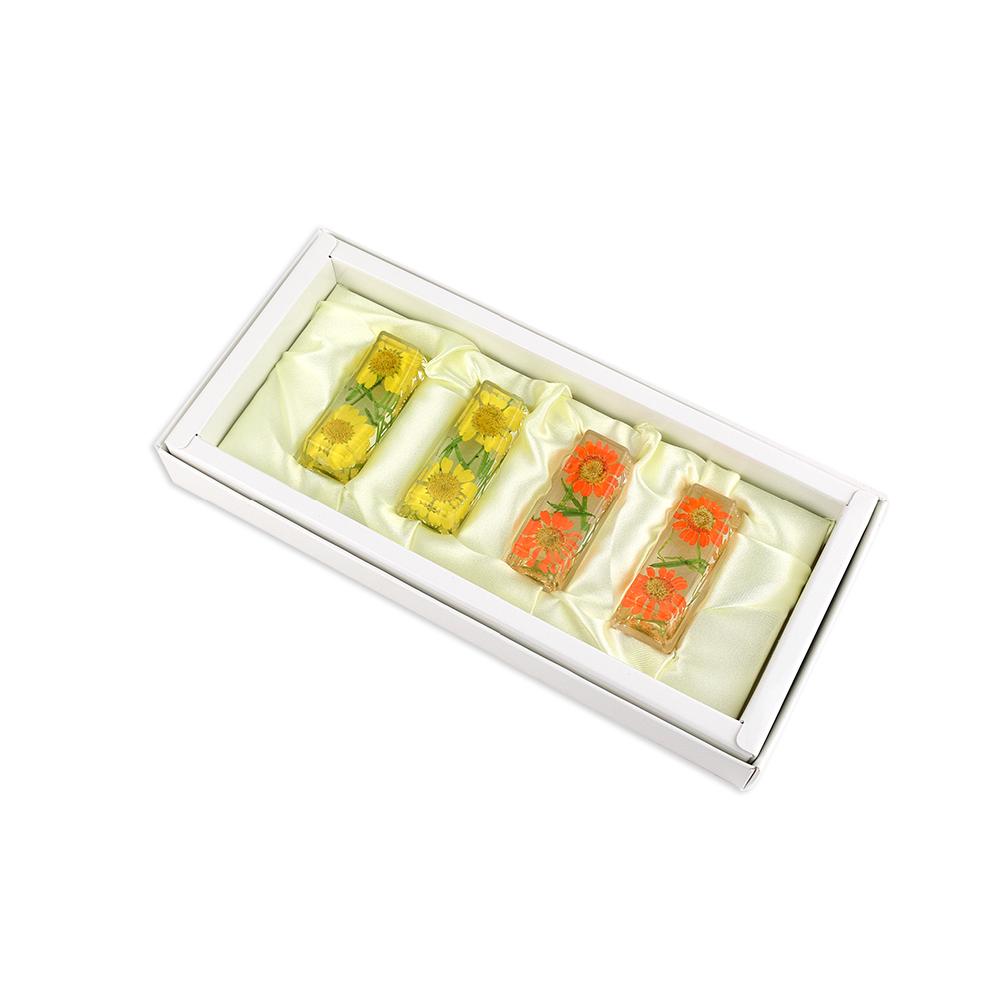 Flower Chopsticks Rest Holder Set Made by Preserved Flower(4PCS / 1SET) - Marguerite