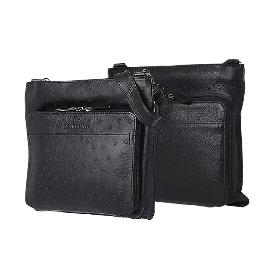 YEUNWOO Ostrich pattern Cowhide&Cowhide Cross Bag