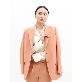 detail image1 SUITHEEL LOOSE FIT BELTED SINGLE SUIT - SALMON