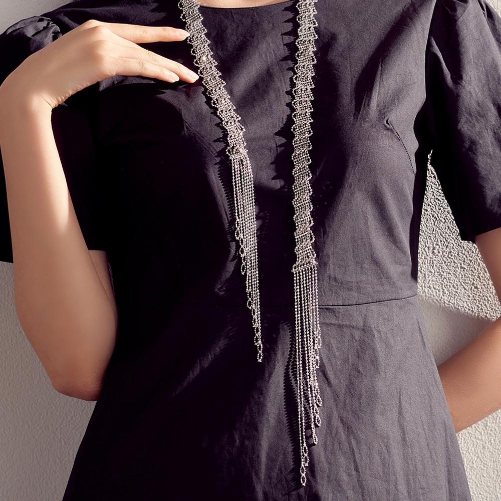 Silver embroidery crafted Scarf Necklaces : K333