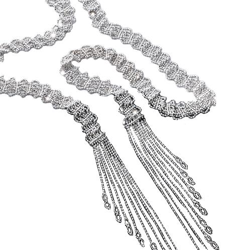 Silver embroidery crafted Scarf Necklaces : K333 | Hand made Necklace, Silver craft, Silver embroidery crafted, Scarf Necklaces, silver 925, Hand made Necklace, Silver craft, Silver embroidery crafted, Scarf Necklaces, silver 925