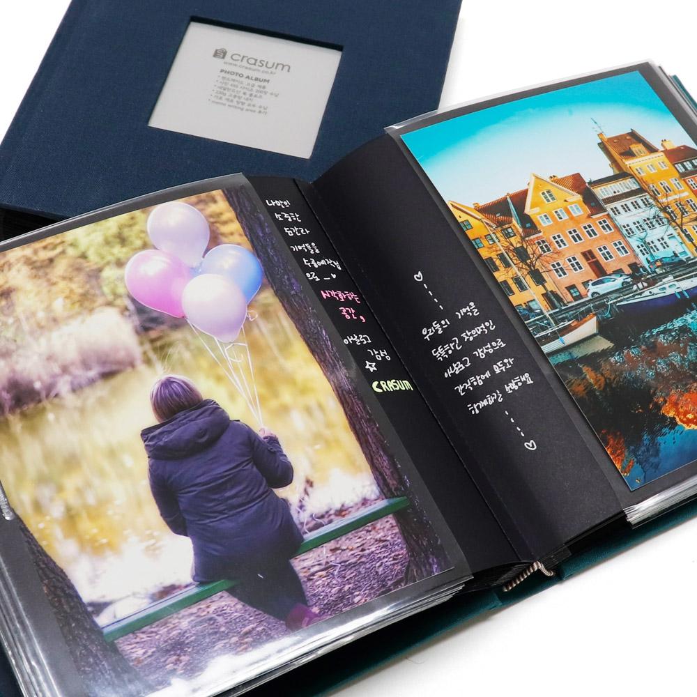 Fabric Frame Cover Photo Album 1UP, 5x7 50 Pockets (Violet)