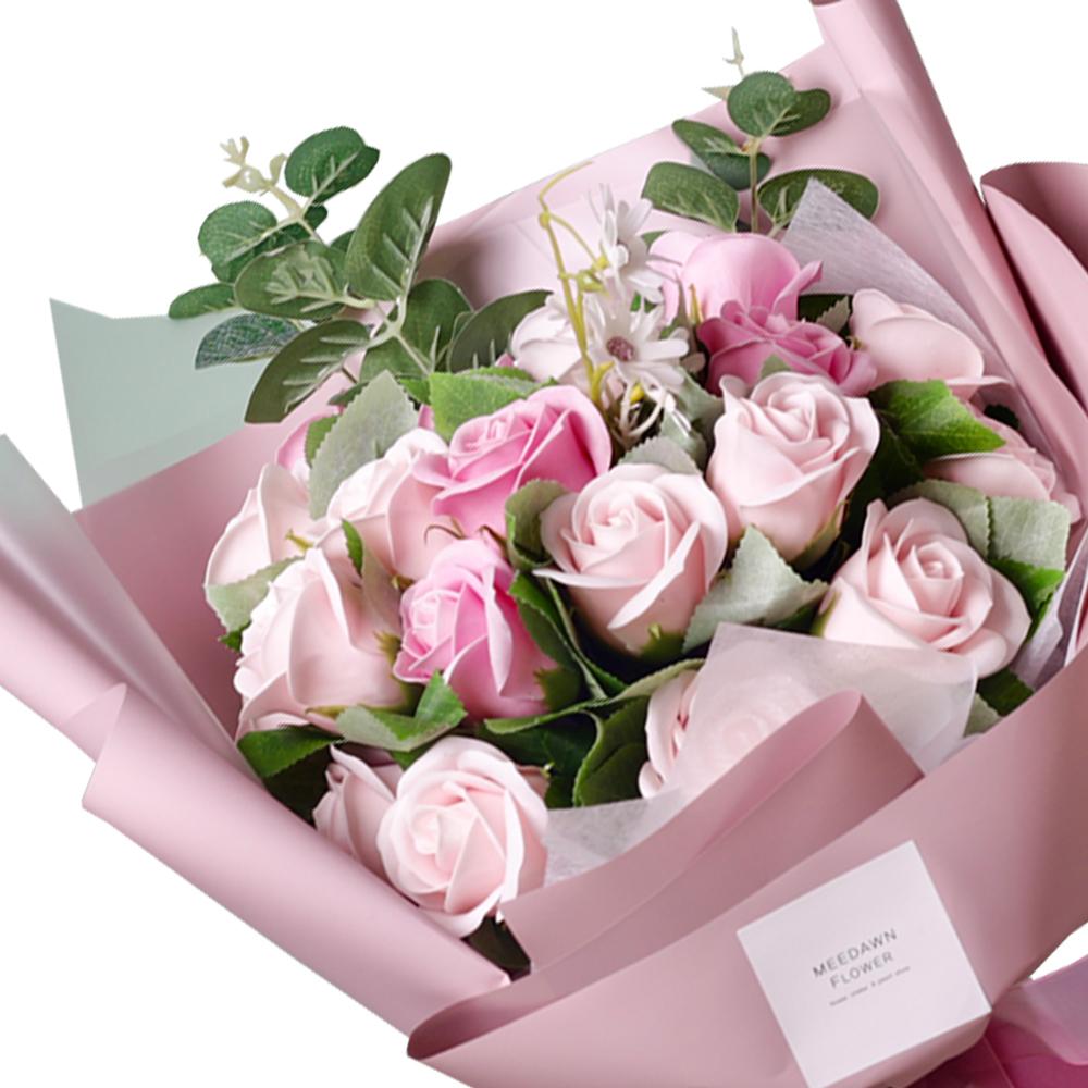 Soap Rose Flower Bouquet (Lovely Pink)