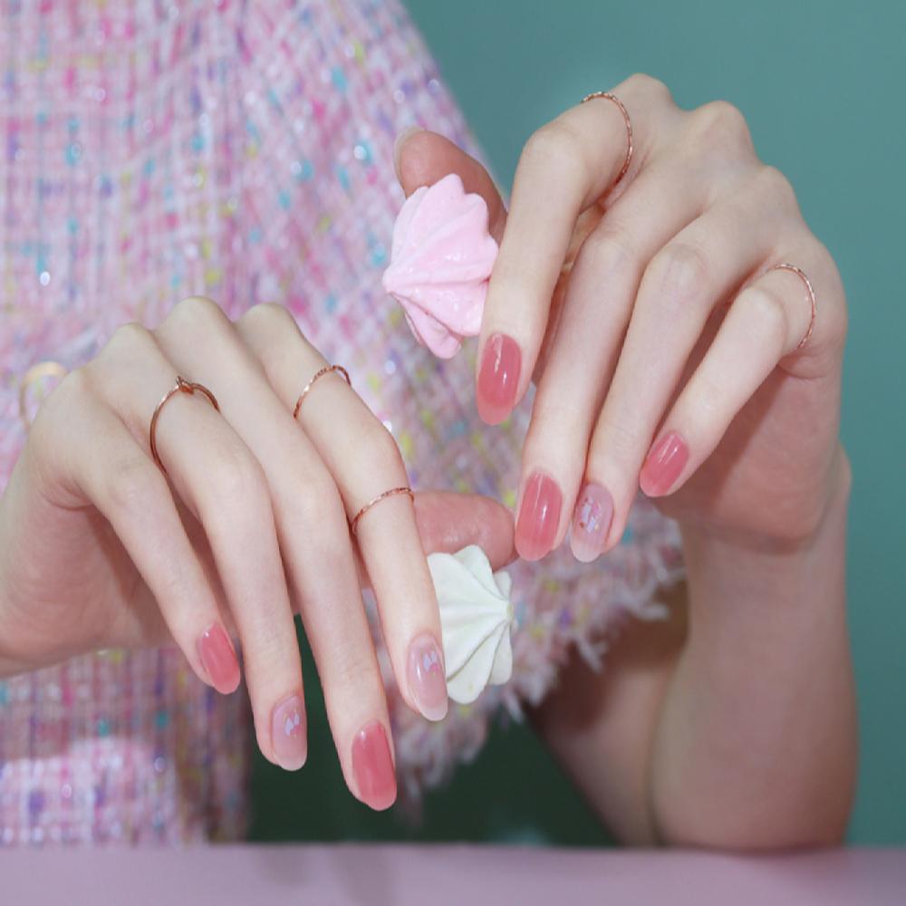 Semi-curing Gel Nail Sticker - Twinkle Coral