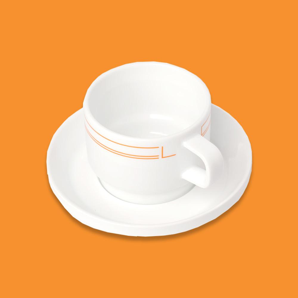 El Café Cappuccino Cup and Sauser