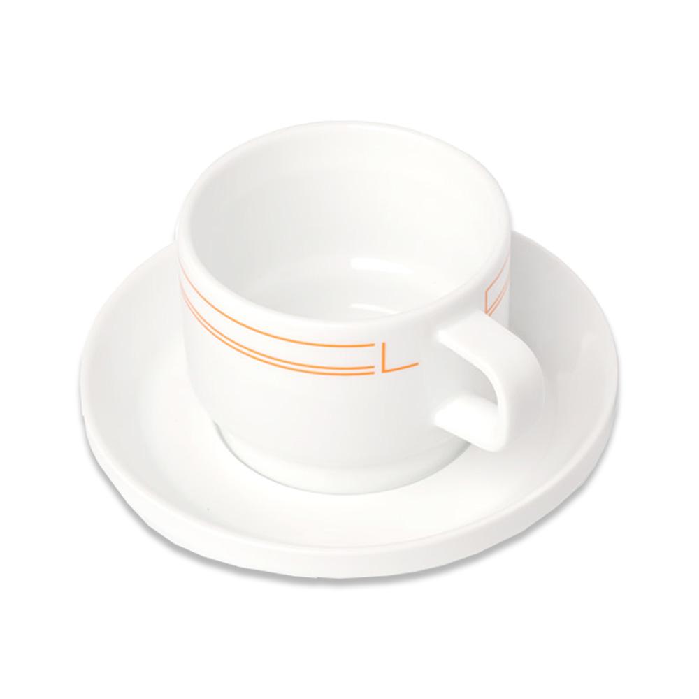 El Café Cappuccino Cup and Sauser