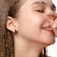 detail image2 Round Volume Black Earrings ( S925 )