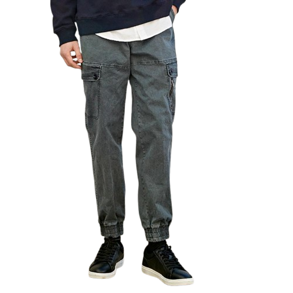 ﻿[CUSTOMUS] E-band waist zipper pocket stone-washing cargo pants CTS23SWPT244